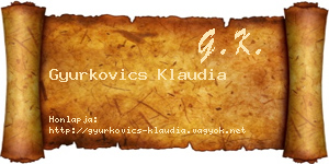 Gyurkovics Klaudia névjegykártya